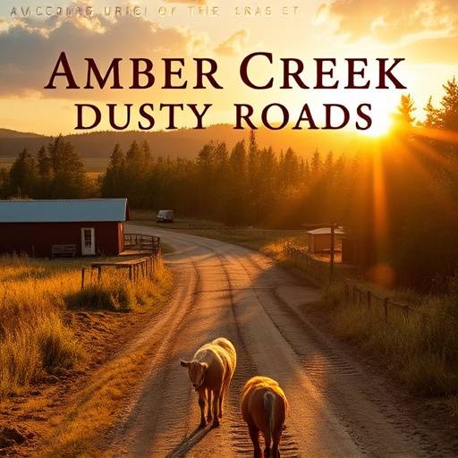 Album cover for 'Dusty Roads' by Amber Creek, a country album mixed at Sonic Alchemy Studios.